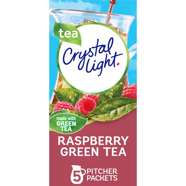 Crystal Light Sugar-Free Raspberry Green Tea Naturally Flavored Powdered Drink Mix One Cannister containing 5 Pitcher Packets
