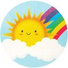 BLUE PANDA 1000 Pcs Rainbow, Cloud, and Sunshine Sticker Roll for Kid's Birthday Party Favors, Decorations, and Classroom Gifts, 8 Cute Smiley Face Designs (1.5 Inches)
