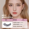 Magnetic Eyelashes Kit, Soft Magnetic Eyelashes, Natural Look Reusable Glue-free Dual Magnetic Lashes with Applicator, Lightweight Dual Magnetic Lashes - No.5 WINGS STYLE