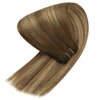 Sunny Balayage Human Hair Sew in Extensions Brown Blonde Weft Human Hair Extensions Ombre Brown Sew in Hair Extensions Human Hair Balayage Chestnut Brown Ombre Platinum Blonde 16inch 100g