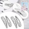 3.1 Inch Diamond Hair Clip 4pcs Snap Hair Clips Rhinestone Hair Clips Bling Metal Snap Duckbill Hairpins Silver Hair Clips Snap Barrettes For Women Girls Bridal Wedding Party Prom Birthday Accessories