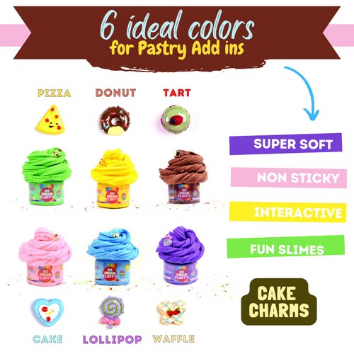 Butter Slime Making Kit Super Soft Non Sticky 6 Color Pack in Gift Box, Stretchy Scented Butter Slime Ice Cream Toy with Cake Charms, Art Crafts for Girls Boys, Gift Party Favors for Kids