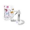 Ibili Cookie Press Gun, 18/10 INOX Stainless Steel Cookie Press for Baking, Dishwasher Safe, Includes 10 Variated Discs and 8 Interchangeable Nozzles - Made in Spain