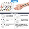 Generic Fishing Temporary Tattoos - Gone Fishing Fish Lake 96 PCS Funny Fish Themed Stickers for Kids Birthday Party Supplies, Decorations, Favors and Prizes - Cute Gifts for Boys and Girls