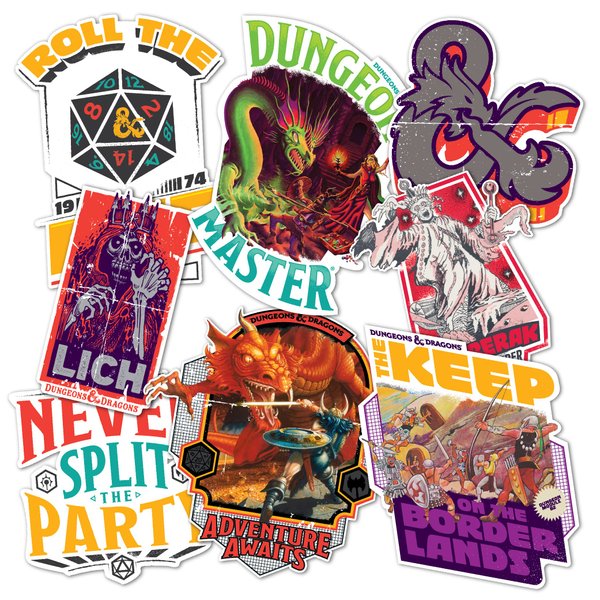 Desert Cactus Dungeons & Dragons Stickers - 8 D&D Decals Laptop Water Bottle Car Scrapbook Vinyl Decorations Birthday Favor Party Supplies (2-6)