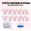 240Pcs White French long press on nails XL Fake Nail 10 Sizes extra long press on nails Glossy Nail Press Ons Full Cover, Acrylic Nail for Nail Extensions Professional Salon and Home DIY Nail Art