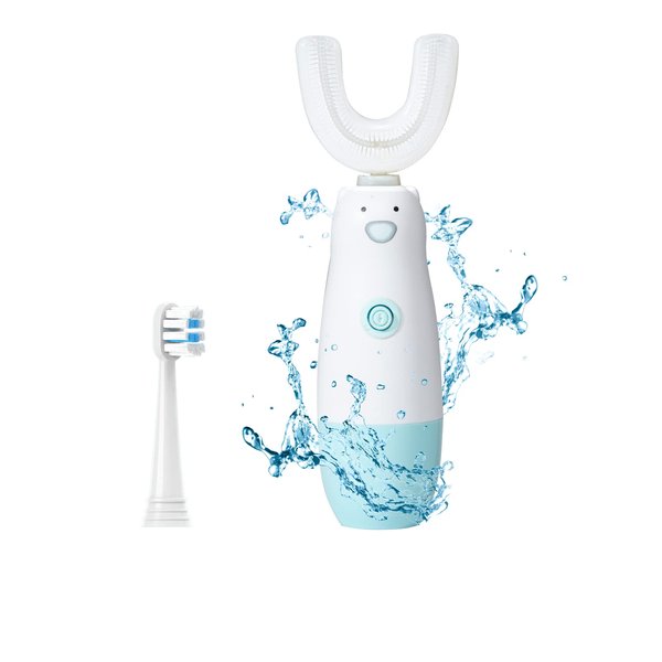 Meqtpomy Kids Electric Toothbrush，6 Cleaning Models U Shaped Toothbrush Waterproof Battery Powered 360 Automatic Sonic Toddler Toothbrushes for 2-7 Years Old for Boys Girls