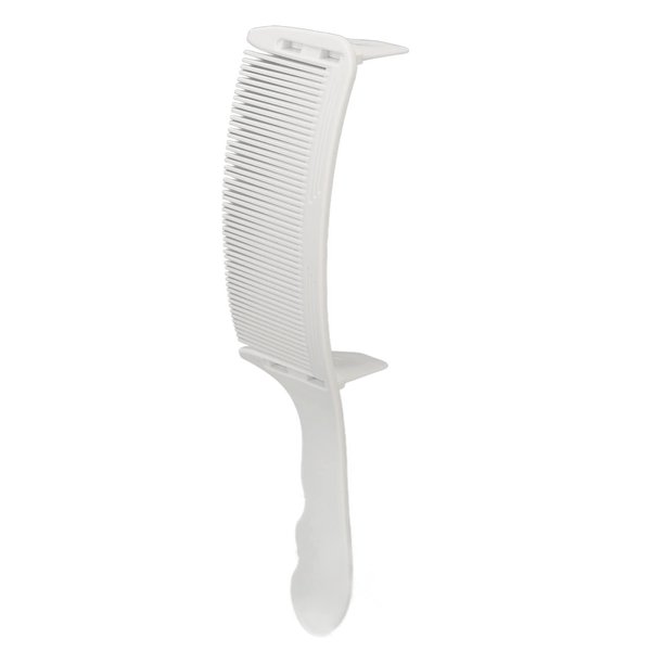 Barber Clipper Comb, S Shape Different Cutting Length Curved Clipper Comb Flat Top for Salon (White)
