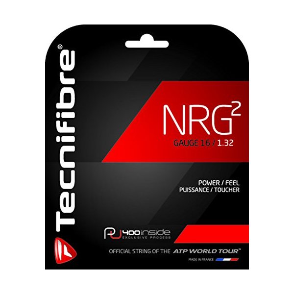 Tecnifibre NRG2-16 Gauge in Black Color - Multifilament Tennis Racquet String Sets 2-Pack (2 Sets Per Order) - Best for Power and Comfort
