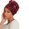 Gold Color Turban Cap for Women Diamonds Flower African Female Head Wraps Bonnet Nigeria Autogele Headtie (US, Alpha (Alpha), One Size, M, Wine red)