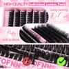 Eefofnn Fluffy Lash Clusters 60D+80D+100D Eyelash Clusters 300 pcs Individual Lashes Volume Cluster Eyelash Extensions D Curl Eyelashes Clusters DIY Lash Extension Thick Cluster Lashes