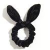 2pcs Elastic Hair Ties Velvet Bunny Ears Hair Ties Leopard Print Solid Scrunchies Thick Ponytail Holder Hair Bands For Women Girl