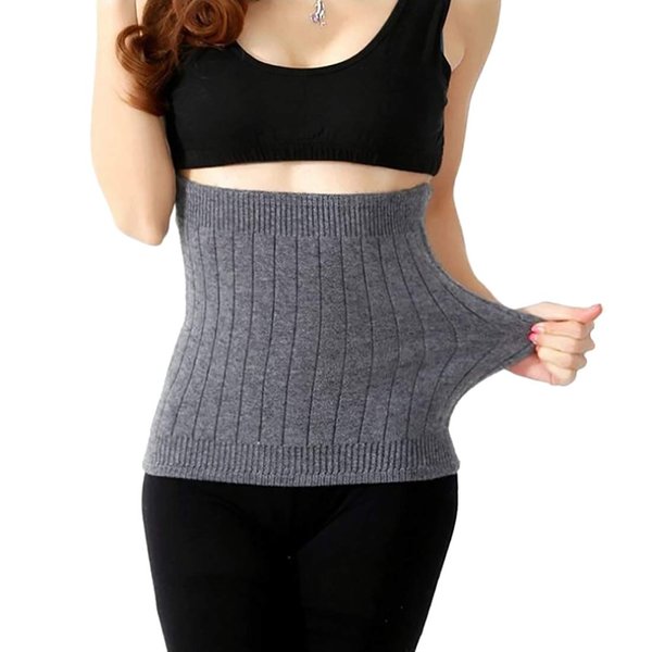 YUPPIE TONE Warm Cashmere Waistband Abdominal Protector Unisex Kidney Stomach Binder Waist Support Protector Belt Gray M