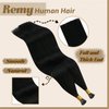 YoungSee Itip Human Hair Extensions Black I Tip Hair Extensions for Black Women I-Tip Hair Extensions Human Hair Itips Extensions Real Human Hair Black 18Inch 60 Strands 50g Pre Bonded Hair Extensions