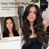 ZGYAIR Clip in Hair Extensions,Long Wavy 7PCS 20 Inch Dark Chestnut Brown Synthetic Hair Extensions Soft and Natural Hairpieces for Women