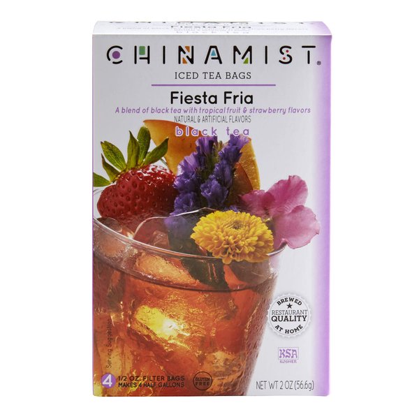 China Mist Iced Tea – Fiesta Fria Black Tea Infusion – Refreshing and Delicious – Each Tea Bag Yields 1/2 Gallon – 4 bags.