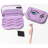 Eyelash Storage Case Organizer With Makeup Mirror Frame Box, Magnetic False Eyelashes Case False Eyelashes Packaging Travel Storage Box Eyelash Bag (Light Purple)