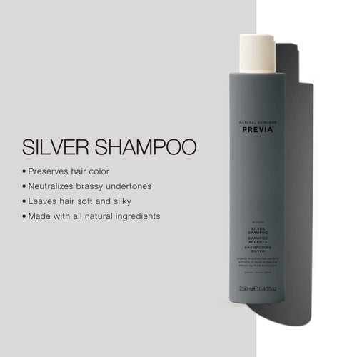 PREVIA Blonde Silver Shampoo - Hydrating Shampoo for Blonde, Gray, and White Hair (8.45 oz)