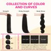 Lashey Seamless Clip in Hair Extensions Human Hair Kinky Straight 130g 9pcs Natural Black 18 Inch Human Hair Clip in Extensions PU Clip ins with Invise Edge for Women