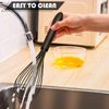 TEEVEA Silicone Whisk,Kitchen Silicone Whisks for Cooking Non Scratch,Wisking Tool Metal Wire Stainless Steel Whisk Egg Bread Silicone Wisk,Small Mini Heat Resistant Whisk 11-Inch,Black
