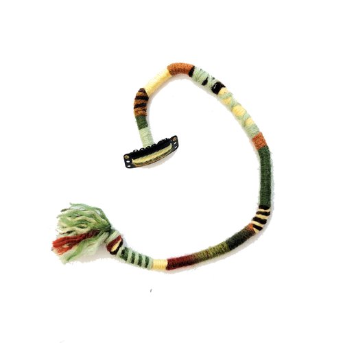 Neutral Earth Tones Colorful Hair Clip In, Handmade Yarn Hair Extension