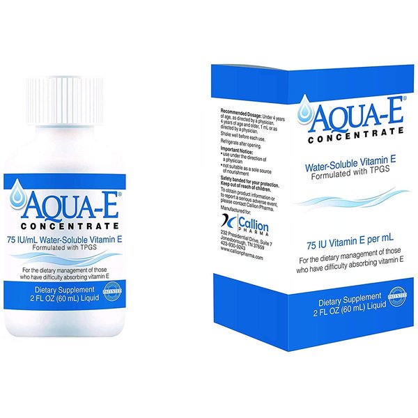 Aqua-E Concentrate 75 IU/ml, 60 ml Bottle, Water-Soluble Liquid Vitamin E