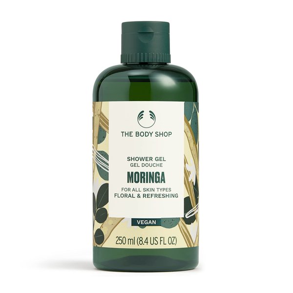 The Body Shop Moringa Shower Gel - Floral & Refreshing For All Skin - Vegan - 8.4 Fl Oz