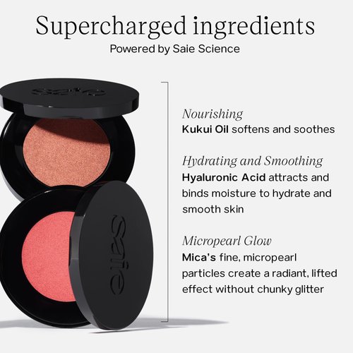 Saie Glow Sculpt Multi-Use Cream Highlighting Blush - Lightweight, Moisturizing Face Makeup Formula With Hyaluronic Acid & Micropearl for a Radiant, Lifted Glow - Bronzeglow (.02 oz)