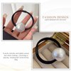 Pearl Hair Scrunchies for Women French White Pearl Elastic Scrunchies Elegant Hair Ties Hair Accessories for Thick Hair High Ponytail Holder Hair Jewels for Girls