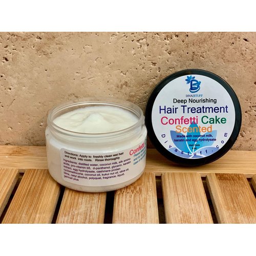 Confetti Cake Scented Hair Treatment With Coconut Milk, Keratin and Egg Hydrolysate, 4oz