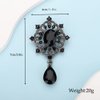 Rumtock Something Blue Crystal Dangle Drop Small Black Brooch Pin for Unisex Women Men Dress Suit Jewelry