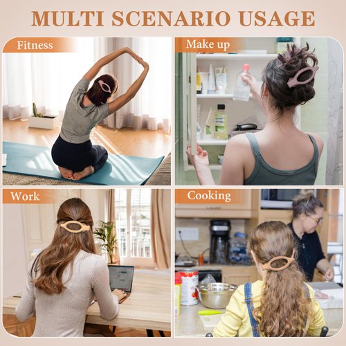 Gift4U Flat Hair Clips for Women, 8 Pack French Concord Claw Clips for Thick Thin Curly Hair, Strong Hold No Slip Grip Hair Claw Clips, Neutral Colors D