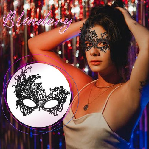 Blindery Lace Eye Mask Costume Mask Lace Masquerade Mask Women Party Ball Venetian Masks for Ball Proms and Party (phoenix)