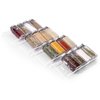Clear Acrylic Spice Drawer Organizer, 4 Tier- 1 Set Seasoning Jars Drawers Insert, Kitchen Spice Rack Tray for Drawer/Countertop (Jars not included)