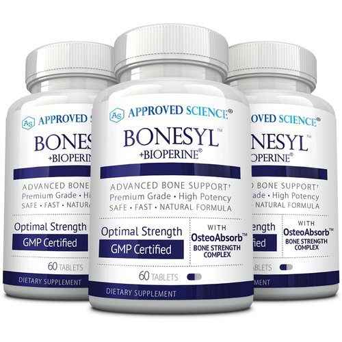 Approved Science Bonesyl - Strengthen Bones, Limit Bone Density Loss - Maintain Overall Bone Health - K2, BioPerine, and Magnesium - 180 Tablets - Vegan - Made in USA