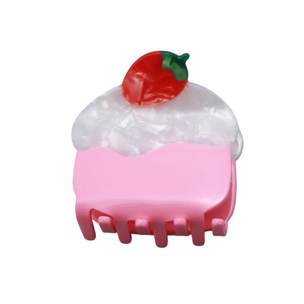 Generic Funny Strawberry Cake Hair Clip,Acetate Claw Clip for Women,Women Hair Accessories, 1 Count (Pack of 1)