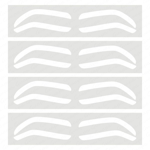 Permanent Makeup Eyebrow Auxiliary Stickers,Airbrush Brow Stickers Stencils Shape Tape,Brow Shaping Mapping Guide Tool, Disposable Adhesive Eyebrow Template Sticker (1 Pack -10 Pairs Type B)