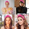 Ondder Hot Pink Knotted Shiny Rhinestone Headband for Women’s Hair Top Knot Beaded Jeweled Fashion Womens Headband Sparkle Bling Crystal Hair Accessories for Women