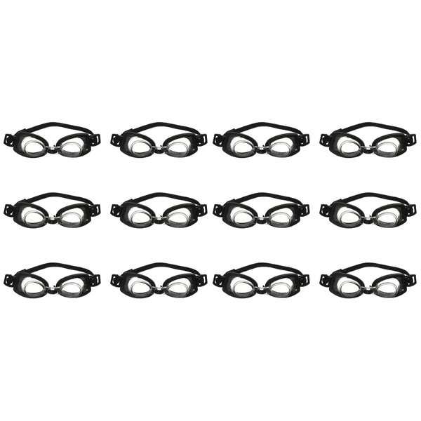LOGOFUN 12Pcs Miniature Swimming Goggles Doll Swim Glasses Doll Summer Equipment (Black)