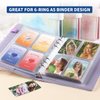 320 Pockets A5 Binder Inserts, JIQEZNL Premium 4 Pocket Card Binder Sleeves, 2.5x3.5 Inch Double Side A5 Pockets for 6 Ring Binder, A5 Small Plastic Sleeves for Trading Card, Baseball Card, Photocard