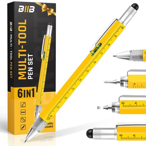 BIIB Gifts for Men, Multitool Pen Mens Gifts for Dad, Gifts for Him Husband Grandpa, Dad Gifts from Daughter, Birthday Gifts for Men Who Have Everything, Gadgets Tools for Men, Funny Gifts