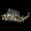 Nora Striking Floral Bridal Hair & Austrian Crystals Wedding Bridal Hair Comb (silver)