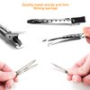 65Pcs Duck Billed Hair Clips for Styling Sectioning, Metal Silver Alligator Clips for Women, 3 Sizes for Roller, Pin Curl Loc Clips for Retwist, Salon, Barber, Bows DIY