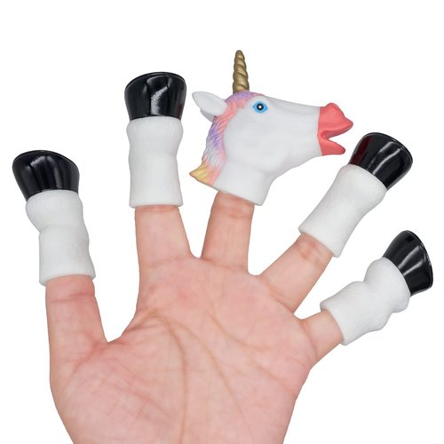 AQKILO Finger Puppet Set, Animals Puppet Show Theater Props, Novelty Toys Weird Stuff Gifts, Pack of Squirrel and Unicorn