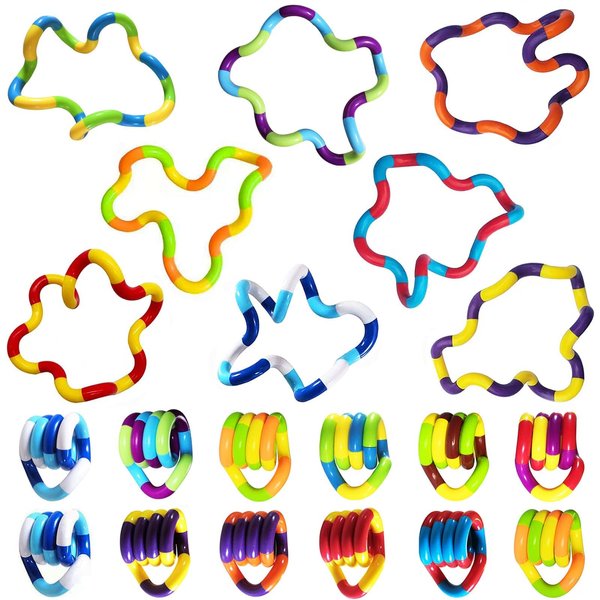 30 PCS Quiet Fidgets Toys,Multicolor Fidget Toys for Adults,Kids-Sensory Items for Relaxation,Autism,Decompression-Squeeze, Twist, Chain Spinner Alternative Gift