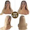 13x4 Ombre Lace Front Wigs Human Hair for Women Ash Brown to Blonde Highlights HD Straight Lace Frontal Wigs Human Hair 18 Inch 150% Density Pre Plucked Bleached Knots Glueless Wig #8T18/60