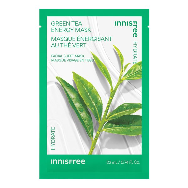 innisfree Green Tea Energy Mask, Hydrating Serum Korean Sheet Mask, Face Mask for Bright, Glowing Skin