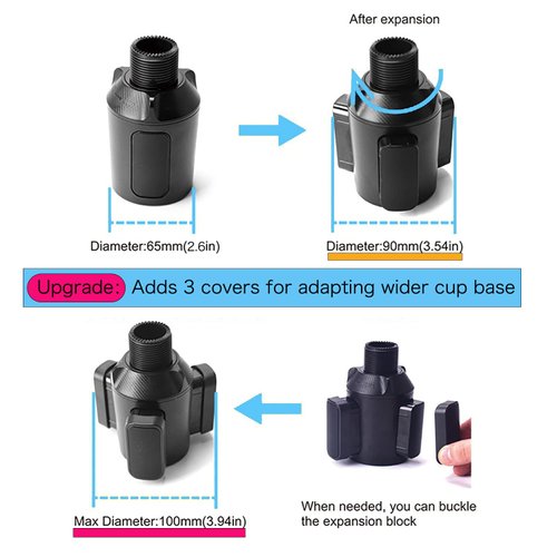 Cup Holder Tray,Car Food Tray for Eating Drive-Thru, Expandable Tray for Take Away Food,Car Cup Holder Expander with 360° Rotating Table Car Eating Table,Car Camping Organizer,Road Trip Essential