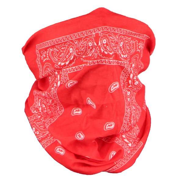 Motique Accessories Paisley Bandana Neck Gaiter Tube Headwear Motorcycle Face Scarf - Red