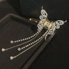 2PCS Butterfly Hair Clips for Women Metal Nonslip Small Claw Clip Peal Tassel Sparkling Hairpins Fashion Styling Hair Accessories Gift